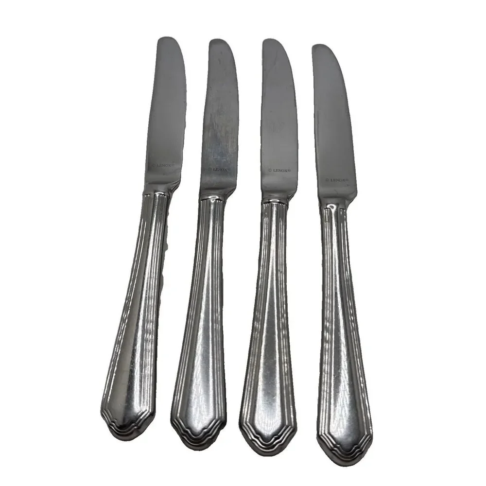 Lenox ARCHWAY Stainless 18/10 Glossy Silverware set of 4 Dinner Knives 9 1/4